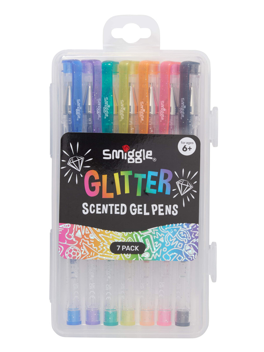 glitterdoftande gelpennor 7-pack