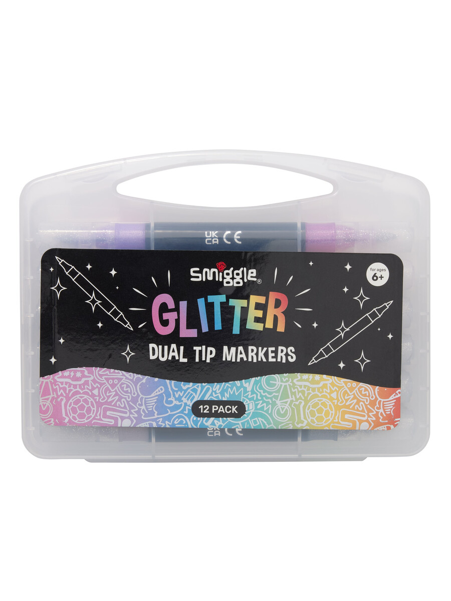 glitterpenna med dubbla spetsar 12-pack