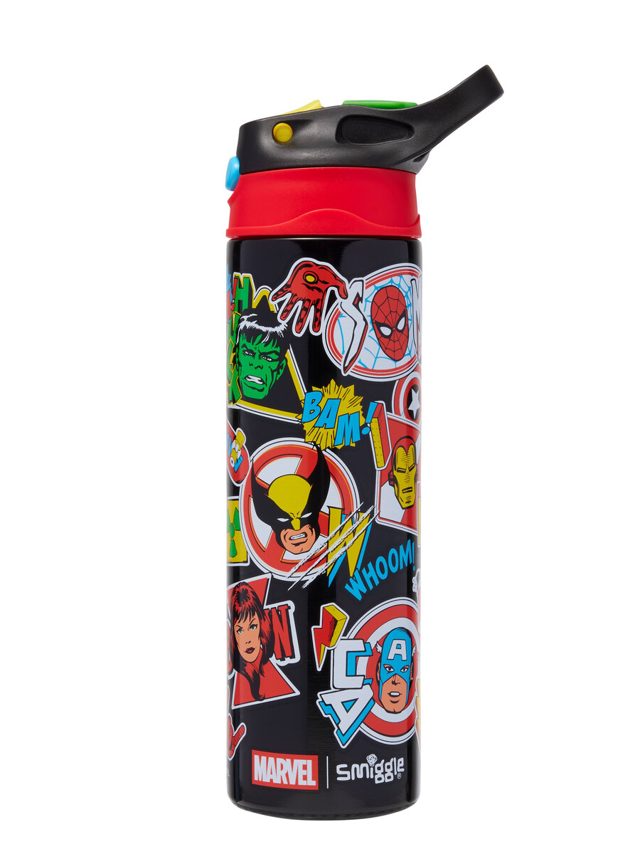 marvel isolerad rostfri stålflaska med fällfunktion 520 ml