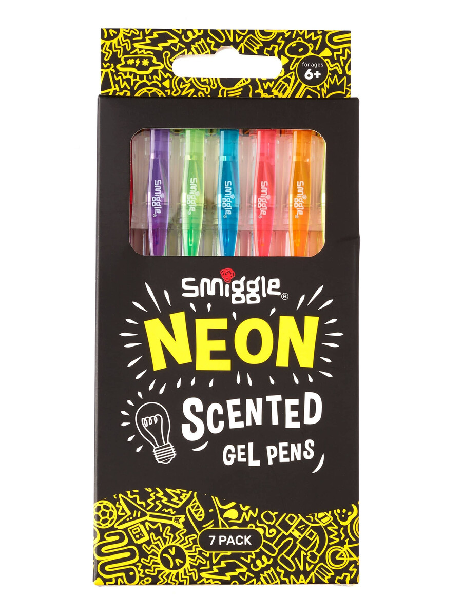 neondoftande gelpennor x7