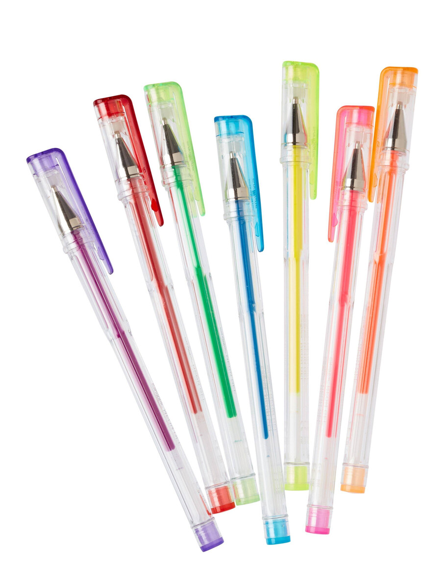 neondoftande gelpennor x7