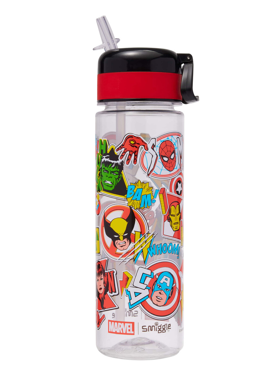 marvel flip-top plastflaska med dryck 650ml
