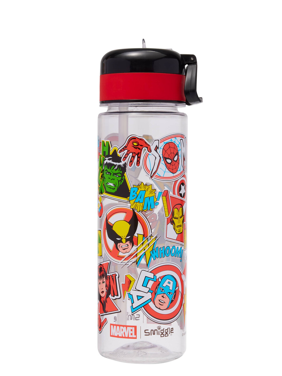 marvel flip-top plastflaska med dryck 650ml