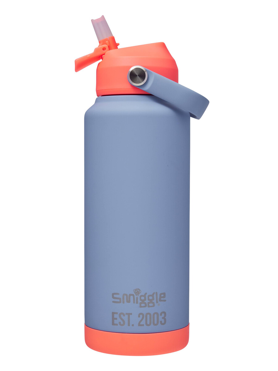 neon squiggle isolerad dryckesflaska i rostfritt stål 1l