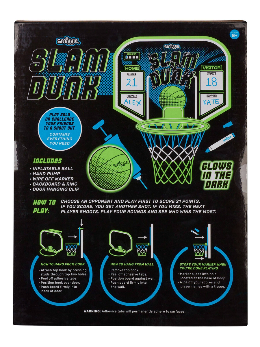 slam dunk självlysande basketset